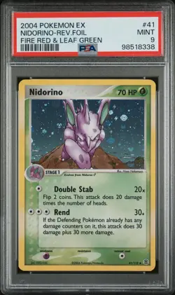 PSA 9 Nidorino Reverse Foil 41/112 EX FireRed and LeafGreen 2004 Pokemon Card - Image 1