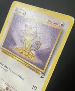 Meowth 080/130 Base Set 2 Regular *DAMAGED* Pokemon Card - Image 3