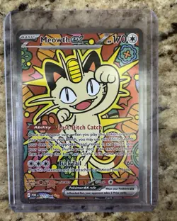 Meowth ex 121/088 Pokemon Card 151 Full Art Holo Double Rare 170 PSA10 contender - Image 1