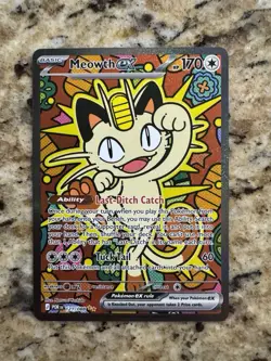 Meowth ex 121/088 Pokemon Card 151 Full Art Holo Double Rare 170 PSA10 contender - Image 2