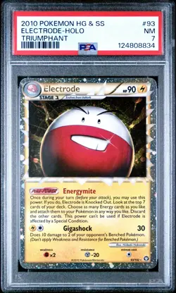PSA 7 Electrode Prime Holo 93/102 Triumphant 2010 Pokemon Card - Image 1