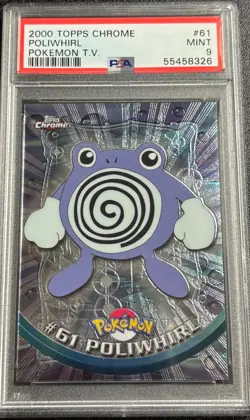 PSA 9 Poliwhirl Chrome #61 Pokemon TV Topps 2000 Pokemon Card - Image 1
