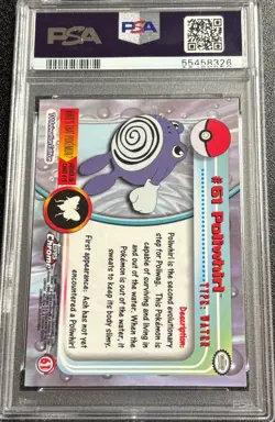 PSA 9 Poliwhirl Chrome #61 Pokemon TV Topps 2000 Pokemon Card - Image 2