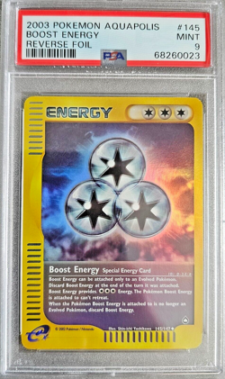 PSA 9 Boost Energy Reverse Holo 145/147 Aquapolis 2003 Pokemon Card - Image 1