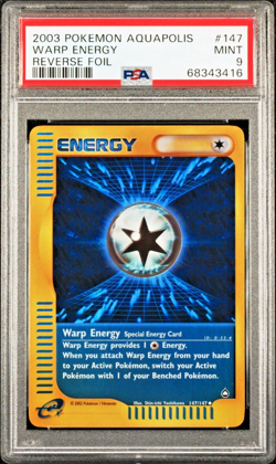 PSA 9 Warp Energy Reverse Holo 147/147 Aquapolis 2003 Pokemon Card - Image 1