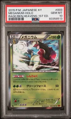 PSA 10 Meganium Holo 003/080 1st Edition Rage Broken Heavens XY9 Pokemon Card - Image 1
