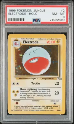 PSA 8 Electrode Holo 2/64 Jungle 1999 Pokemon Card - Image 1