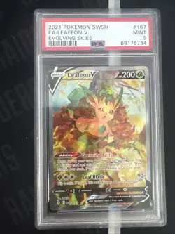 Leafeon V 167/203 Alt Art Evolving Skies Pokemon Card PSA 9 Mint - Image 1