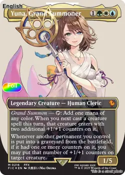 Yuna, Grand Summoner (Borderless) (Surge Foil) EN [FIC - 216] - NM TCG MTG - Image 1