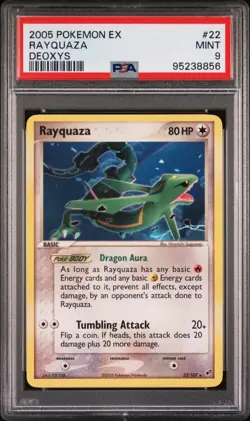 PSA 9 Rayquaza 22/107 EX Deoxys 2005 Pokemon Card - Image 1