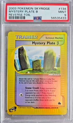 PSA 9 Mystery Plate B Reverse Holo 134/144 Skyridge 2003 Pokemon Card - Image 1