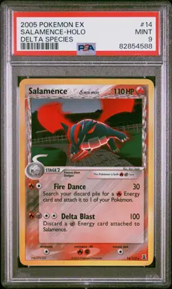 PSA 9 Salamence Holo 14/113 EX Delta Species 2005 Pokemon Card - Image 1