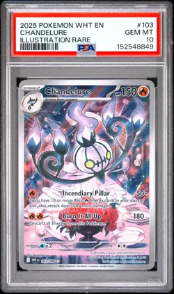Chandelure 103 Pokemon Wht En-White Flare PSA 10 - Image 1