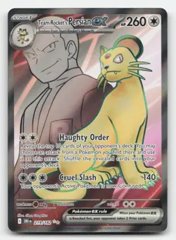 Team Rocket's Persian ex Holo Destined Rivals 219/182 Ultra Rare Pokemon LP - Image 1