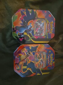 Pokemon Mega Charizard x and Y Tins Lot of 2 New Sealed - Image 1