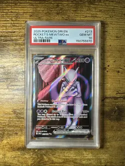 PSA 10 Team Rocket's Mewtwo ex 213/182 Pokemon TCG English - Image 1
