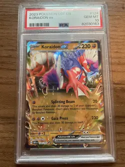 PSA 10 Gem Mint 2023 Pokemon Obsidian Flames Koraidon EX #124/197 Graded - Image 1