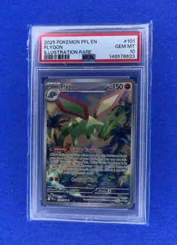 2025 POKEMON PFL EN-PHANTASMAL FLAMES ILLUSTRATION RARE #101 FLYGON PSA 10 - Image 1