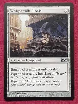 Magic The Gathering 2011 CORE SET M11 WHISPERSILK CLOAK artifact card MTG - Image 1