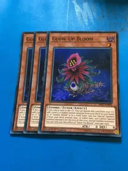 YUGIOH 3x Super Rare Glow-Up Bloom SR07-EN003 1st Edition - Image 1