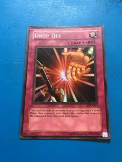 YUGIOH Super Rare Drop Off LOD-097 PLAYED - Image 1