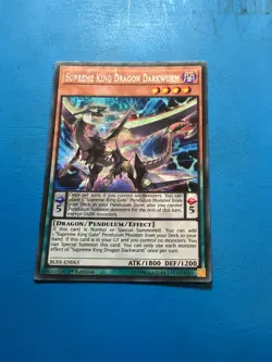 YUGIOH Secret Rare Supreme King Dragon Darkwurm BLRR-EN063 1st Edition PLAYED - Image 1