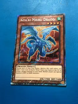 YUGIOH Platinum Secret Rare Koa'ki Meiru Drago RA03-EN218 1st Edition - Image 1