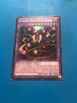 YUGIOH Secret Rare Starving Venom Fusion Dragon MP17-EN147 1st Edition PLAYED - Image 1