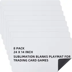 Yexiya 8 Pieces Card Game Mats 14 x 24 Inch Sublimation Blanks Playmat for Tr... - Image 1