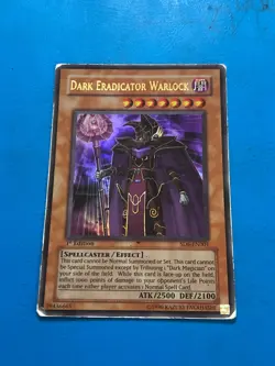 YUGIOH Ultra Rare Dark Eradicator Warlock SD6-EN001 1st Edition PLAYED - Image 1