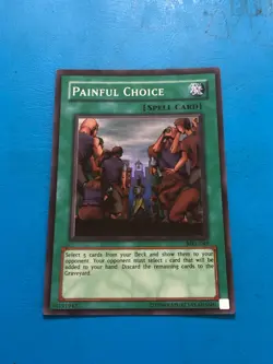 YUGIOH Super Rare Painful Choice MRL-049 PLAYED - Image 1