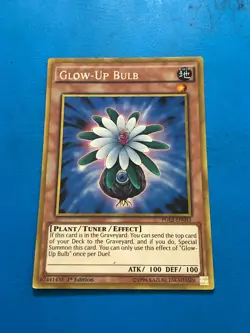 YUGIOH Gold Rare Glow-Up Bulb PGL2-EN033 1st Edition PLAYED - Image 1