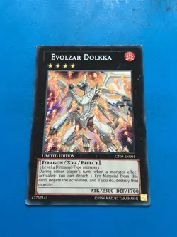 YUGIOH Secret Rare Evolzar Dolkka CT09-EN001 PLAYED - Image 1
