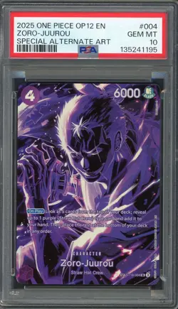 PSA 10 Zoro-Juurou (SP Alt Art) Legacy of the Master ST18-004 EN One Piece B7 - Image 1