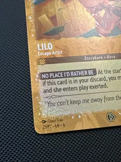 Disney Lorcana Lilo Escape Artist 25/P2 EN 6 Golden Glitter Foil NM - Image 2