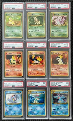 PSA 10 Pokemon Card Japanese Neo Genesis Premium File Sequential Set - Image 1