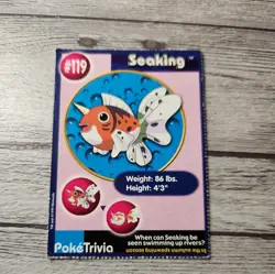Seaking 119 Pokemon Burger King PokeTrivia Trading Card MP - Image 1
