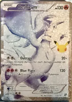 Pokemon TCG Reshiram Celebrations Classic Collection Card 113/114 NM/M Condition - Image 1