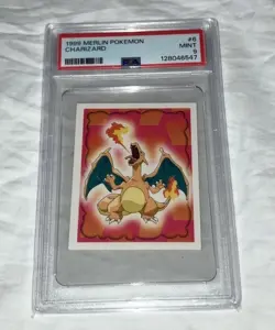 PSA 9 Vintage Mint 1999 Pokemon Merlin Series 1 Charizard #6 - Image 1