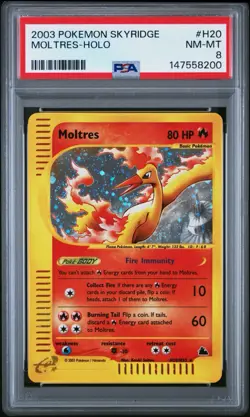 2003 POKEMON SKYRIDGE #H20 MOLTRES-HOLO PSA 8 - Image 1