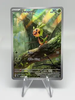 Chespin 087/086 Me04: Chaos Rising Illustration Rare Holo Pokemon NM - Image 1