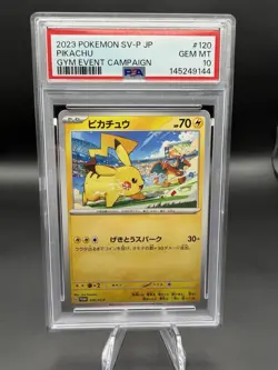 Pokemon TCG Pikachu 120/SV-P Gym Event Campaign Japanese Holo Promo PSA 10 - Image 1