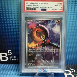 2025 POKEMON MEP EN-ME BLACK STAR PROMO #022 CHARCADET PSA 8 - Image 1