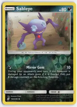 Sableye 133/236 Uncommon Unified Minds Pokemon Reverse Holo Lightly Played - Image 1