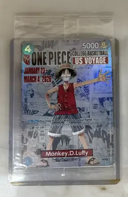Sealed One Piece Monkey D. Luffy US Voyage College Basketball Card Rutgers 1/23 - Image 3