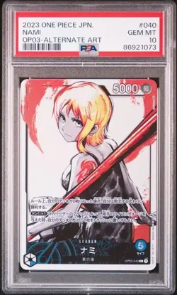 CARTA ONE PIECE NAMI OP03-040 ALTERNATIVE JPN PSA 10 GRADATA - Image 2