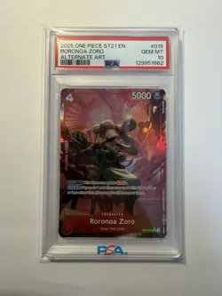 PSA 10 2025 One Piece Starter Deck ST21-015 Roronoa Zoro Alternate Art - Image 1