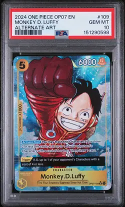 2024 ONE PIECE OP07-500 YEARS IN THE FUTURE ALTERNATE ART MONKEY D. LUFFY PSA 10 - Image 1