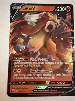 Pokemon Entei v Holo Ultra Rare TCG Card Brilliant Stars 022/172 NM Condition - Image 3