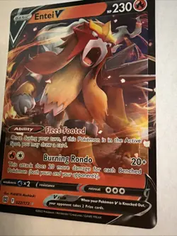 Pokemon Entei v Holo Ultra Rare TCG Card Brilliant Stars 022/172 NM Condition - Image 4
